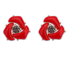 High Quality Good Jewelry Whirlwind Shape Red Resin Earrings
